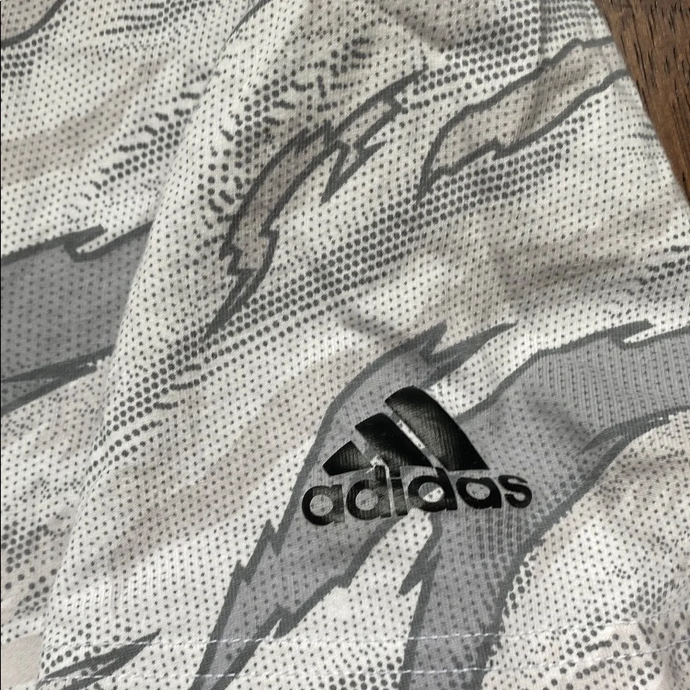 adidas White and Gray Kids Short Sleeve Tee